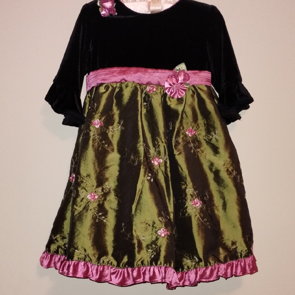 2t Beautiful Silk Velvet Dress
